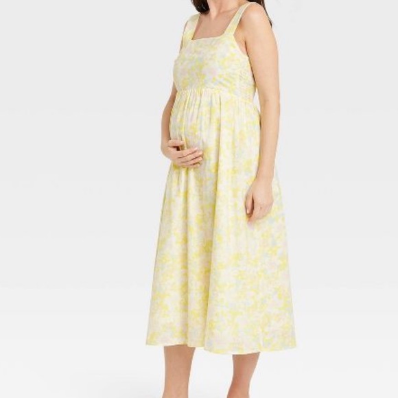 the 9 by HATCH Dresses & Skirts - The Nines by HATCH Tank Maternity Dress Yellow Floral